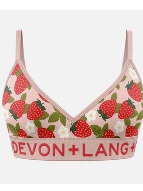 Devon and Lang Bria Strawberry Collection Bralette NWT Size S/M Pullover